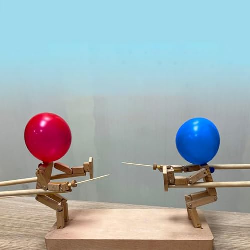 Marionetas De Esgrima De Madera Hechas A Mano, Batalla De Hombre De Bambú Con 20 Globos, 2024 Nuevas Marionetas De Esgrima De Madera Hechas A Mano, Juego De Mesa De Ejercicio De Destreza Manual