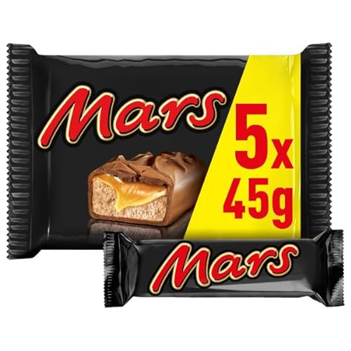 Mars Chocolatina de deliciosa crema de turrón y caramelo recubiertos del más fino Chocolate con Leche (Pack de 5 x 45g)