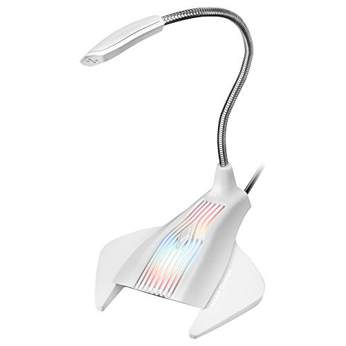 Mars Gaming MMIC, Micrófono Gaming USB RGB, Plug & Play, Mute, Flexible, Blanco
