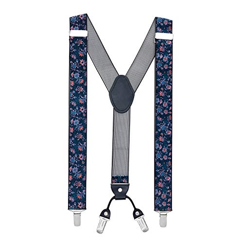 MASADA tirantes calidad fabricados a mano, con cierres resistentes y ajustes continuos con anchura de 3,5 cm para tallas de hasta 195 cm flores retroa cuadros