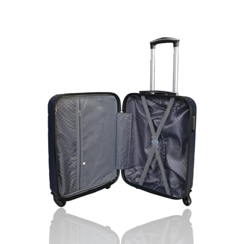 Max Star Maleta de Cabina 55x40x20cm, Rígida, Ruedas Gitarorias 360º, Ligera, Impermeable, Seguridad Numérica, Maleta de Viaje, Resistente, Equipaje de Mano (Azul)