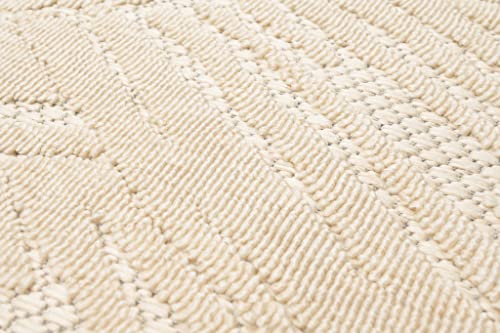 Mazovia Alfombra In- & Outdoor - Impermeable Alfombra Exterior - Alfombras de Patio, Balcón y Veranda - Diseño Floral de Outdoor - Beige Crema 60x100 cm