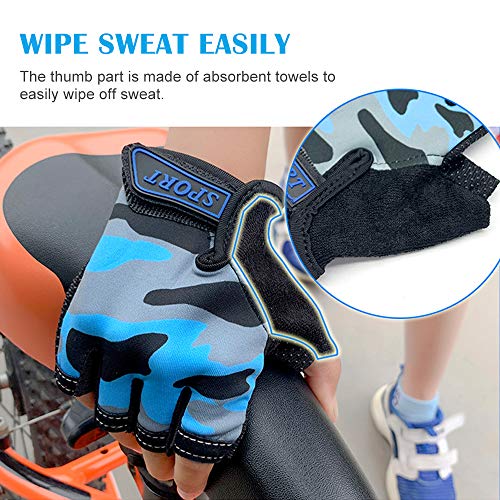 Mecmbj Guantes Deportivos Al Aire Libre, Guantes Protectores Deportivos para Niños, Guantes Deportivos Antideslizantes para Niños para Ciclismo, Canotaje (Personas Aplicables: 6-12 Años)