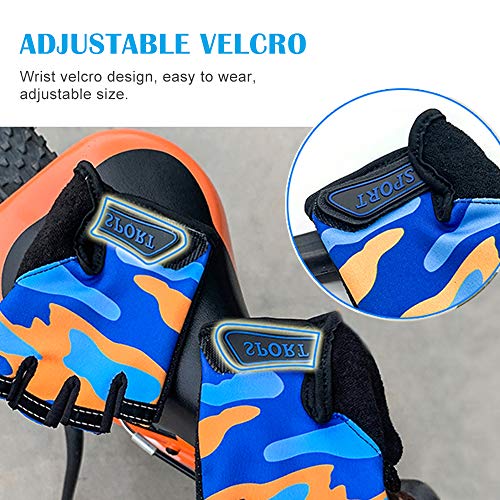 Mecmbj Guantes Deportivos Al Aire Libre, Guantes Protectores Deportivos para Niños, Guantes Deportivos Antideslizantes para Niños para Ciclismo, Canotaje (Personas Aplicables: 6-12 Años)