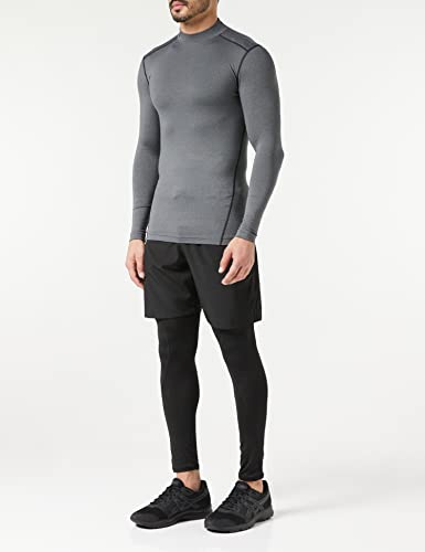 MEETYOO Leggings Hombre, Compresión Secado Rápido Pantalones Deporte Mallas Largas para Running Fitness Yoga, Negro-1, M