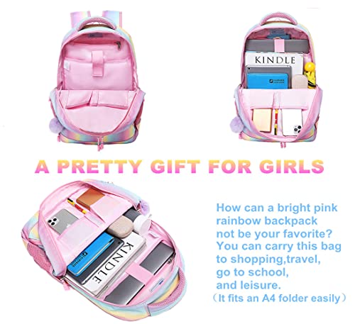 Meisohua Mochila Rainbow Glitter para niñas - Mochila Preescolar para niños Lindos Mochila de Viaje Ligera Mochila Informal Encantadora Regalo para niñas 3 Packs - Rainbow