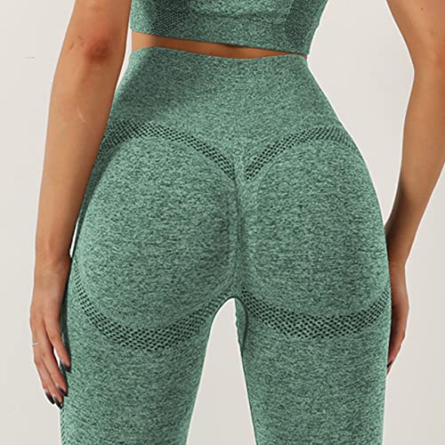 Merlvida Cintura Alta Leggins Deportivos Mujer Push Up Elástico Leggings Mujer Sin Costuras Mallas Deporte Mujer Slim Mayas Deportivas Control de Barriga Ropa Deportiva Pantalones Mujer Yoga Fitness