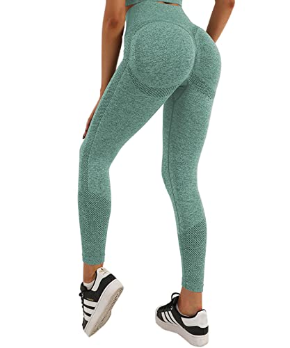 Merlvida Cintura Alta Leggins Deportivos Mujer Push Up Elástico Leggings Mujer Sin Costuras Mallas Deporte Mujer Slim Mayas Deportivas Control de Barriga Ropa Deportiva Pantalones Mujer Yoga Fitness