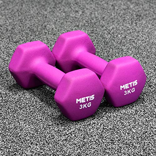 METIS Mancuernas │ Ejercicio en Casa │ Musculación y Fitness – Variedad de Kilogramos en Pares (3kg)