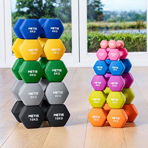 METIS Mancuernas │ Ejercicio en Casa │ Musculación y Fitness – Variedad de Kilogramos en Pares (3kg)