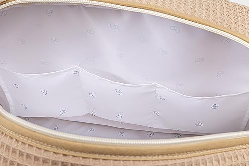 mi bollito – Bolso de maternidad Crossbody para carrito de bebé y para hospital. Bolsa organizadora práctica y elegante de gran capacidad. Producto fabricado en España. (Marrón pastel)