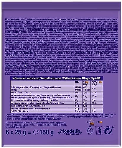 Milka Choco Brownie Bizcocho de Chocolate con Leche de los Alpes y Trozos de Chocolate con Leche 150g - Pack de 13
