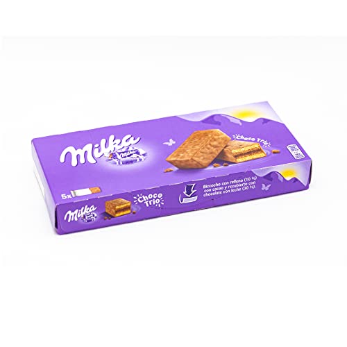 Milka Choco Trio Bizcocho de Cacao y Cubierto con Chocolate con Leche de los Alpes 150g