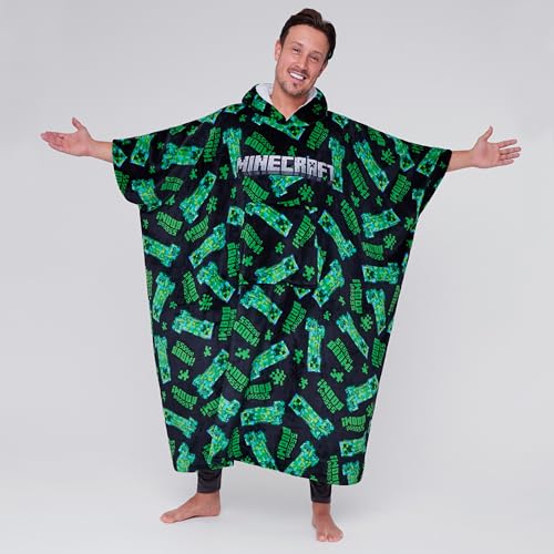 Minecraft Sudadera Hombre - Sudadera Manta Hombre con Capucha de Forro Polar, Talla Única, Oversize - Regalos Hombre