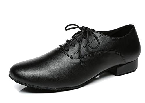MINITOO Zapatos de Danza para Hombre con tacón estándar de Cuero para Baile TH250501 Nergo EU 43