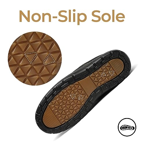 Mishansha Zapatillas de Estar por Casa Mujer Hombre Invierno Zapatos de Casa con Cómodas Forro de Cálidas - Suela Antideslizante para Exterior e Interior,Tinta Negro 41