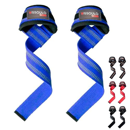 MISSOULO FITNESS Straps Gym. Correas de Levantamiento de Pesas de Neopreno para Gimnasio, Powerlifting y Crossfit. Agarres Ideales para Levantamiento de Mancuernas, Barras y Entrenamientos de Fuerza.