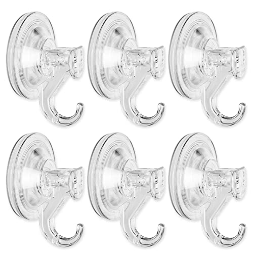 Mitavo - Colgadores Ventosa Set de 6 para Ventana, Cocina y Baño, Ganchos Ventosa sin perforar, Capacidad de carga de 4 kg, Transparente