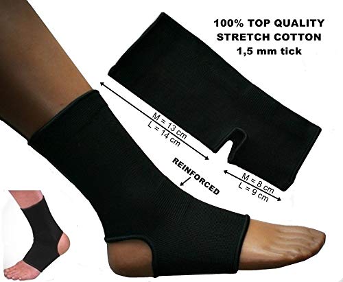 mmasport - Par de Tobilleras Kick Boxing, Soporte para Tobillo, Unisex, Adulto, M (39-42)