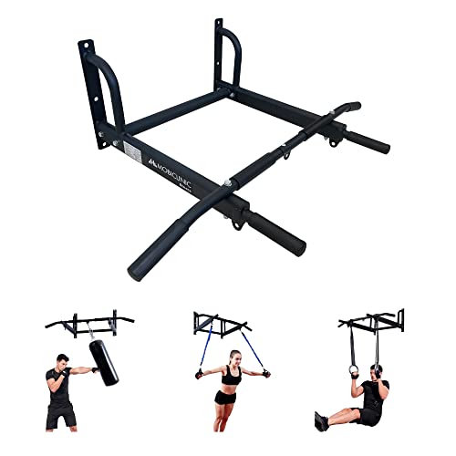 Mobiclinic, Barra dominadas, Kit de anclaje incluido, Asas antideslizantes, Marca Española, Barra dominadas pared, Hasta 150 Kg, Apto para saco de boxeo, Multifuncional, Calistenia, Gimnasio en casa