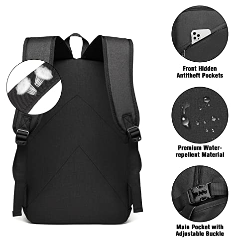 Mochila Hombre Mochila Portatil Impermeable Mochila Ordenador Portatil 15.6 Pulgadas con Puerto USB Mochila Antirrobo Backpack Laptop para Ordenador del Negocio Trabajo Diario Viaje Escolares Negro
