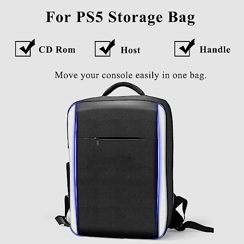 Mochila para Consola de Juegos, Estuche de Viaje Impermeable a Prueba de Golpes de Tela de Nailon, Auriculares Y Accesorios para Juegos