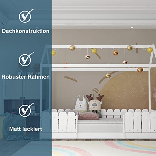 Moimhear Cama Infantil de 90 x 200 cm – versátil Cama Infantil de Madera para niños y niñas
