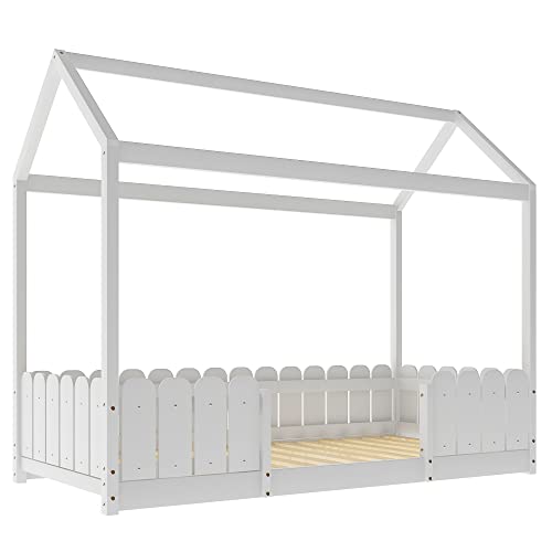 Moimhear Cama Infantil de 90 x 200 cm – versátil Cama Infantil de Madera para niños y niñas