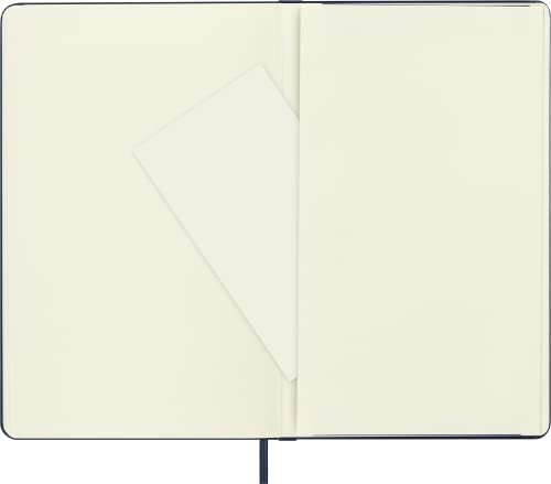 Moleskine - Cuaderno Clásico con Hojas Lisas, Tapa Dura y Cierre Elástico, Color Azul Zafiro, Tamaño Grande 13 x 21 cm, 240 Hojas