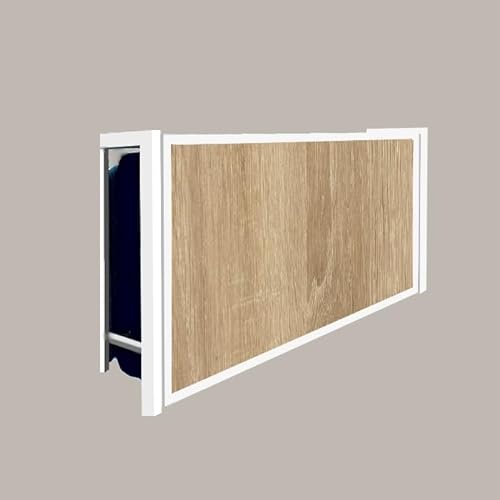 Monarka Cama abatible Horizontal Noa, Medidas Desde 80 a 105 cm, Color Partes metálicas en Blanco. (80x180 cm, Frente Puerta Roble Bardolino)
