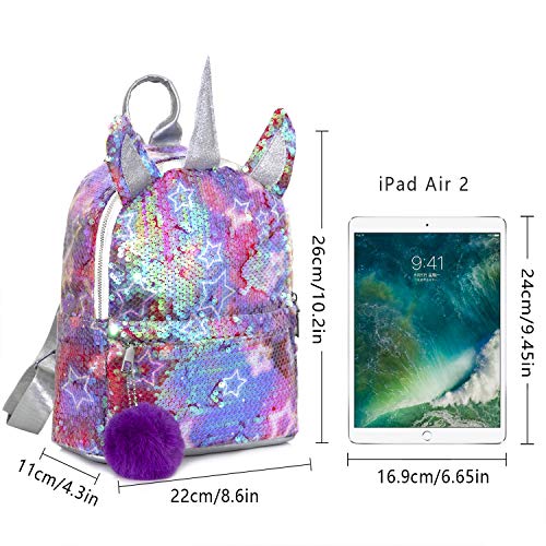 MOOKLIN ROAM Mochila Infantil Unicornio, Regalos para Niños, Mochilas Escolares Juveniles en Gran Capacidad, Bolsa con Lentejuelas Lindo para Muchachas Mujer (Peluche de felpa: color aleatorio)