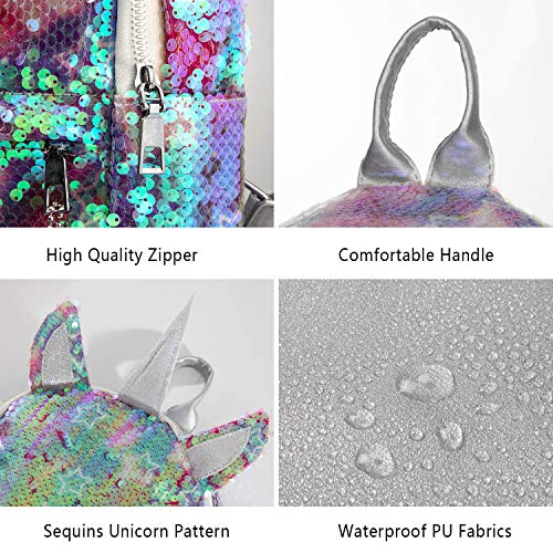 MOOKLIN ROAM Mochila Infantil Unicornio, Regalos para Niños, Mochilas Escolares Juveniles en Gran Capacidad, Bolsa con Lentejuelas Lindo para Muchachas Mujer (Peluche de felpa: color aleatorio)
