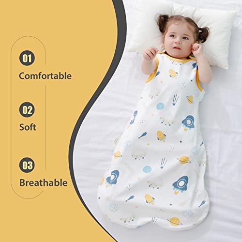 Mosebears Saco de Dormir para bebé de Verano, Lindo Animal, Manta Lavable 0,5 TOG para niñas y niños, Manta portátil sin Mangas