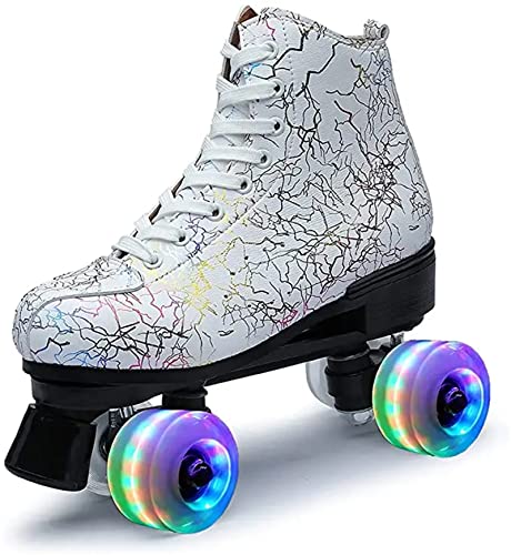 MOVKZACV Paquete de 8 ruedas de patines con rodamientos luminosos para patines de doble fila y monopatín, 58 mm x 32 mm