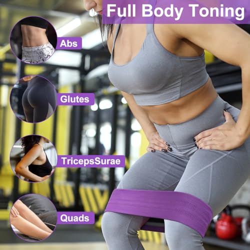 MSIHEY Bandas Elasticas Musculacion, Bandas elasticas Fitness Antideslizantes de Tela, 3 Niveles de Resistencia para Glúteo, Piernas, Brazo, Yoga, Pilates (Set de 3)