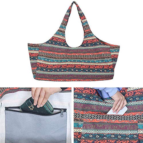Mu Mianhua Bolsa para esterilla de yoga con bolsillo de gran tamaño y bolsillo con cremallera para la mayoría de tamaños de esterillas