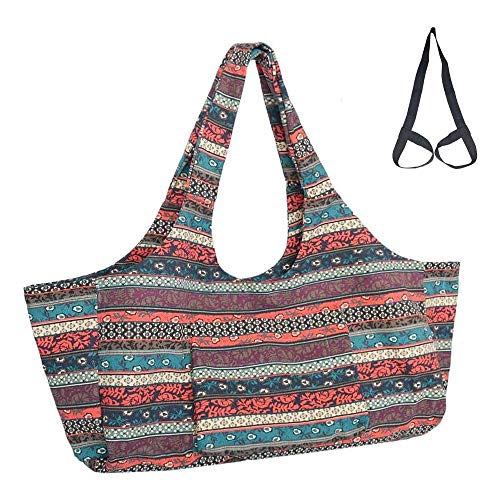 Mu Mianhua Bolsa para esterilla de yoga con bolsillo de gran tamaño y bolsillo con cremallera para la mayoría de tamaños de esterillas