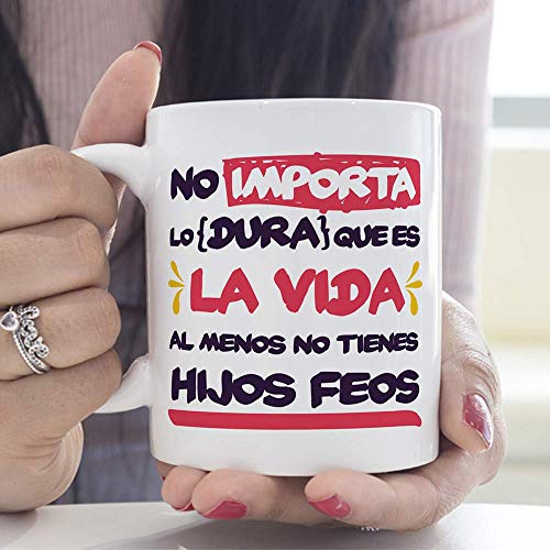 MUGFFINS Tazas para Mamá – Al Menos no Tienes Hijos feos – Regalos para el día de la Madre/Desayunos Originales