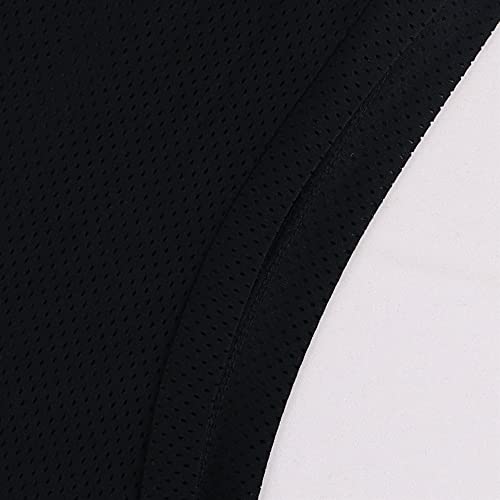 Mujer Fitness Sin Mangas Malla Hoodies Sudadera Deportes Camisetas Ejercicio Tops Negro M