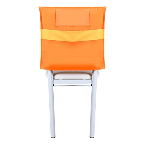 Muka Fundas para respaldo de silla escolar, bolsillos dobles de almacenamiento para respaldo de silla, bolsillos para silla de aula, color naranja