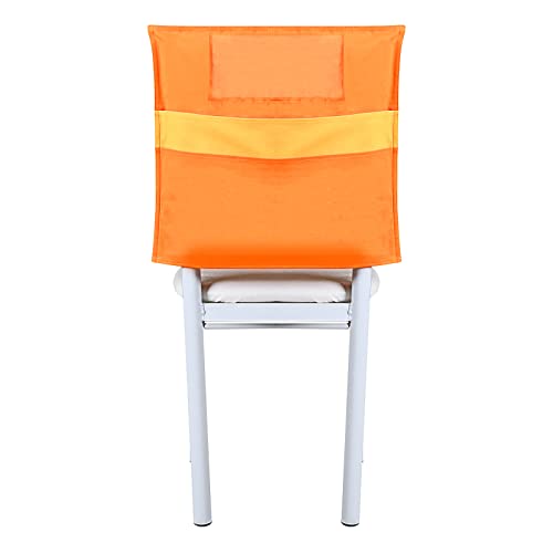 Muka Fundas para respaldo de silla escolar, bolsillos dobles de almacenamiento para respaldo de silla, bolsillos para silla de aula, color naranja