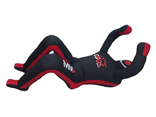 Muñeco de agarre para artes marciales mixtas, saco de boxeo de judo, MMA BJJ Jiu Jitsu sentado, manos delanteras (sin relleno, lienzo) (70 pulgadas, lona negra)