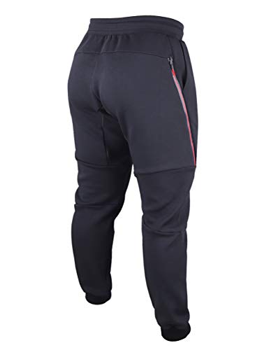Muscle Alive Hombre Pantalones de chándal para Largos para Entrenamiento deportivode chándal Culturismo Fitness Pants S9004 Negro M