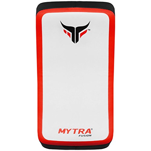 Mytra Fusion thai pad kick shield mma kickboxing muay thai training pad arm pad strike shield (White Red)