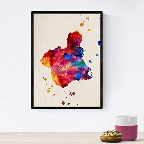Nacnic Poster de Murcia. Láminas e ilustraciones de ciudades, comunidades, y mapas de España. Tamaño A4