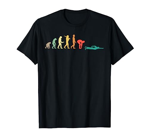 Nadar Evolución Retro Regalo Para Nadadores Camiseta