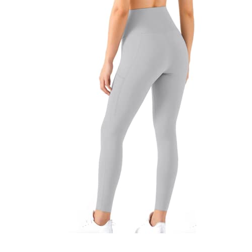 Nakloe | Mallas Deporte Mujer | Leggins Deportivos Mujer | | Ropa Deportiva Mujer | Leggings Mujer | Mallas para Fitness, Yoga, Gym, Running | Cintura Alta (S/M, Gris)