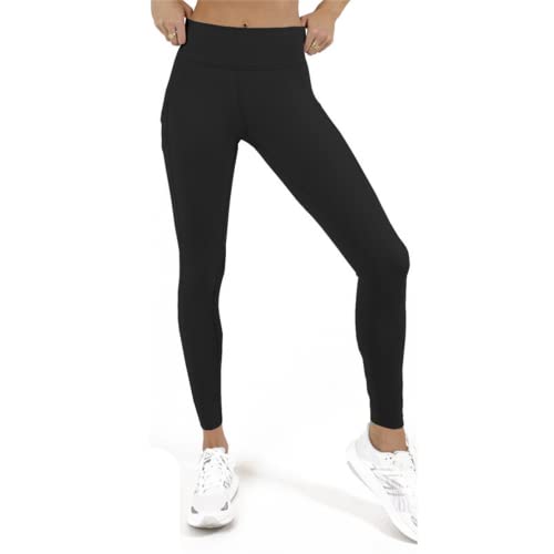 Nakloe | Mallas Deporte Mujer | Leggins Deportivos Mujer | | Ropa Deportiva Mujer | Leggings Mujer | Mallas para Fitness, Yoga, Gym, Running | Cintura Alta (L/XL, Negro)