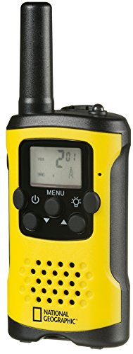 National Geographic PMR-Walkie Talkie - Radio con Alcance de hasta 6 km, Pantalla LCD, Linterna, función VOX, 8 Canales, 10 Tonos de Timbre, conexión para Auriculares, Libre de Licencia