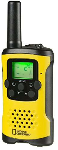 National Geographic PMR-Walkie Talkie - Radio con Alcance de hasta 6 km, Pantalla LCD, Linterna, función VOX, 8 Canales, 10 Tonos de Timbre, conexión para Auriculares, Libre de Licencia